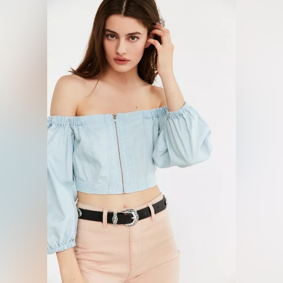 NWT Urban Outfitter BDG Denim Cropped Top Size Small - Picture 1 of 7